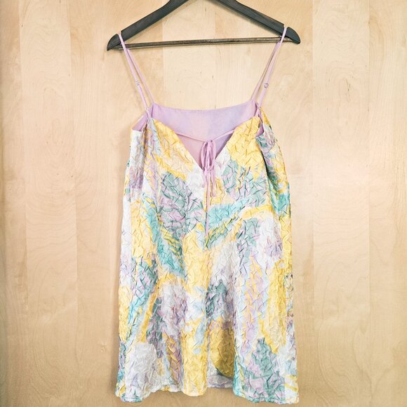 Urban Outfitters cactus rose tie back mini slip dress - Picture 2 of 8